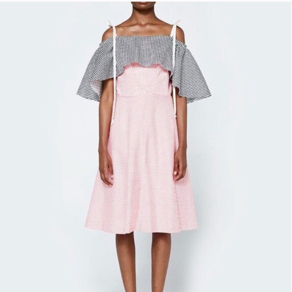 Eliza Faulkner Pink and Black Gingham Dress, size small
